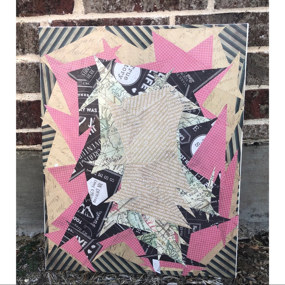 ✨Original Handmade Abstract Collage on Canvas✨